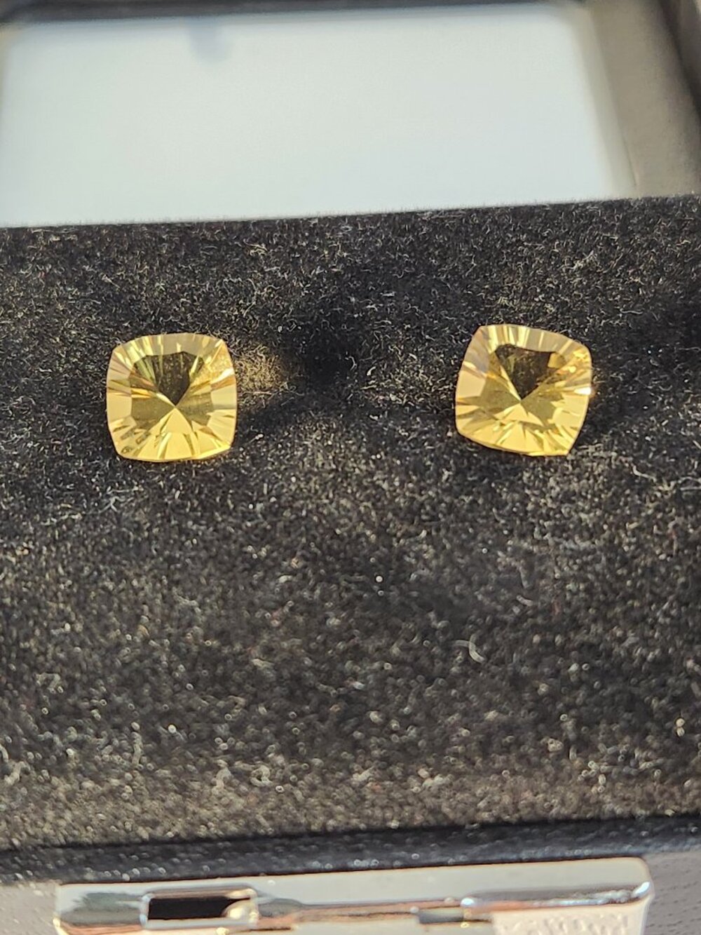 VTG Matched Pair Natural Citrine 5.60 CTW Golden Cushion Cut Loose Gemstones 9mm - Picture 10 of 16